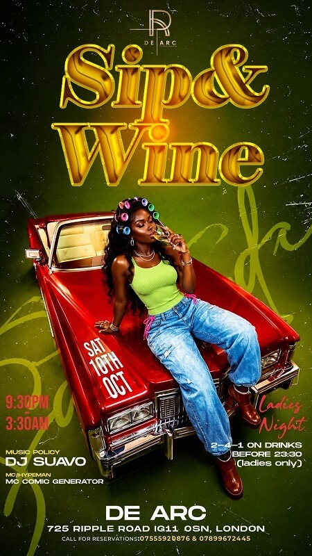 De Arc Lounge Sip & Wine Saturday